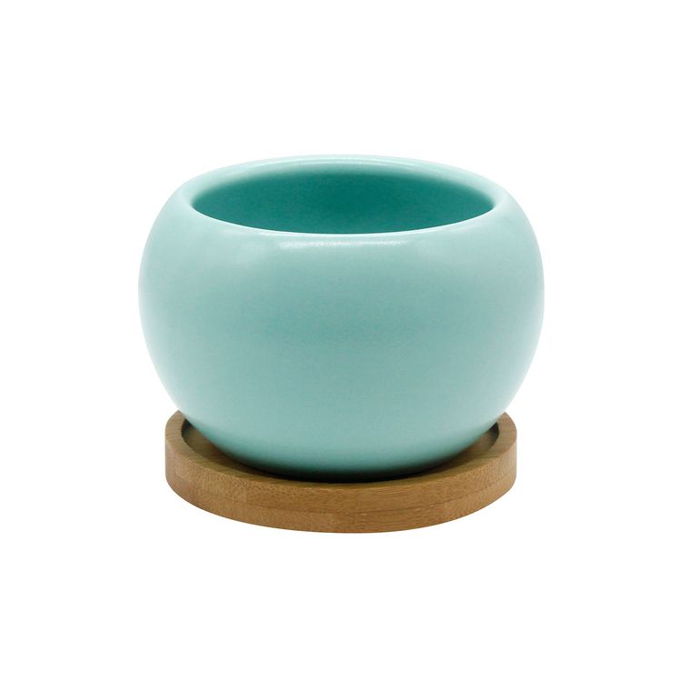 small teal plant pot Small Round Planter, Blue – Luxe Little Things
