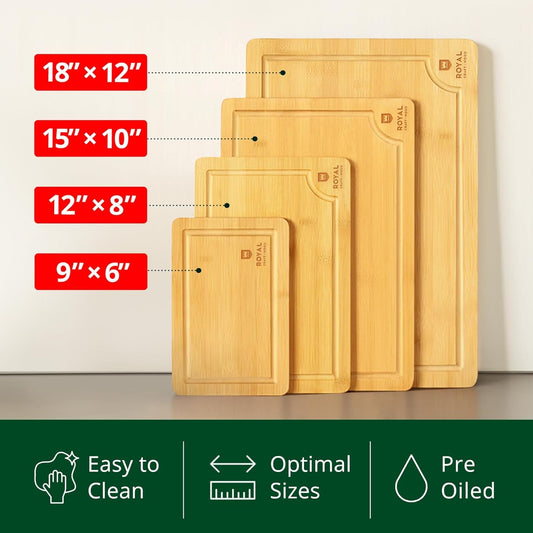 Cutting Board Set of 4, Bamboo