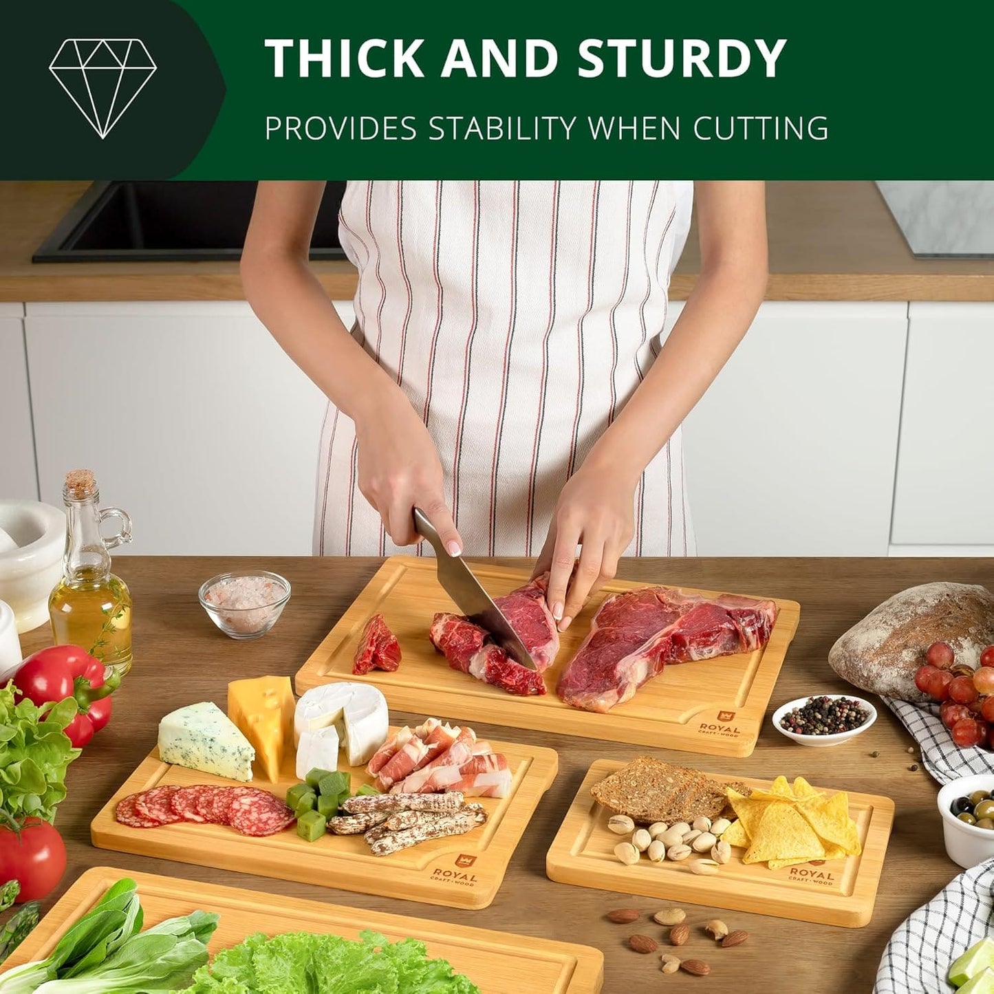 Cutting Board Set of 4, Bamboo