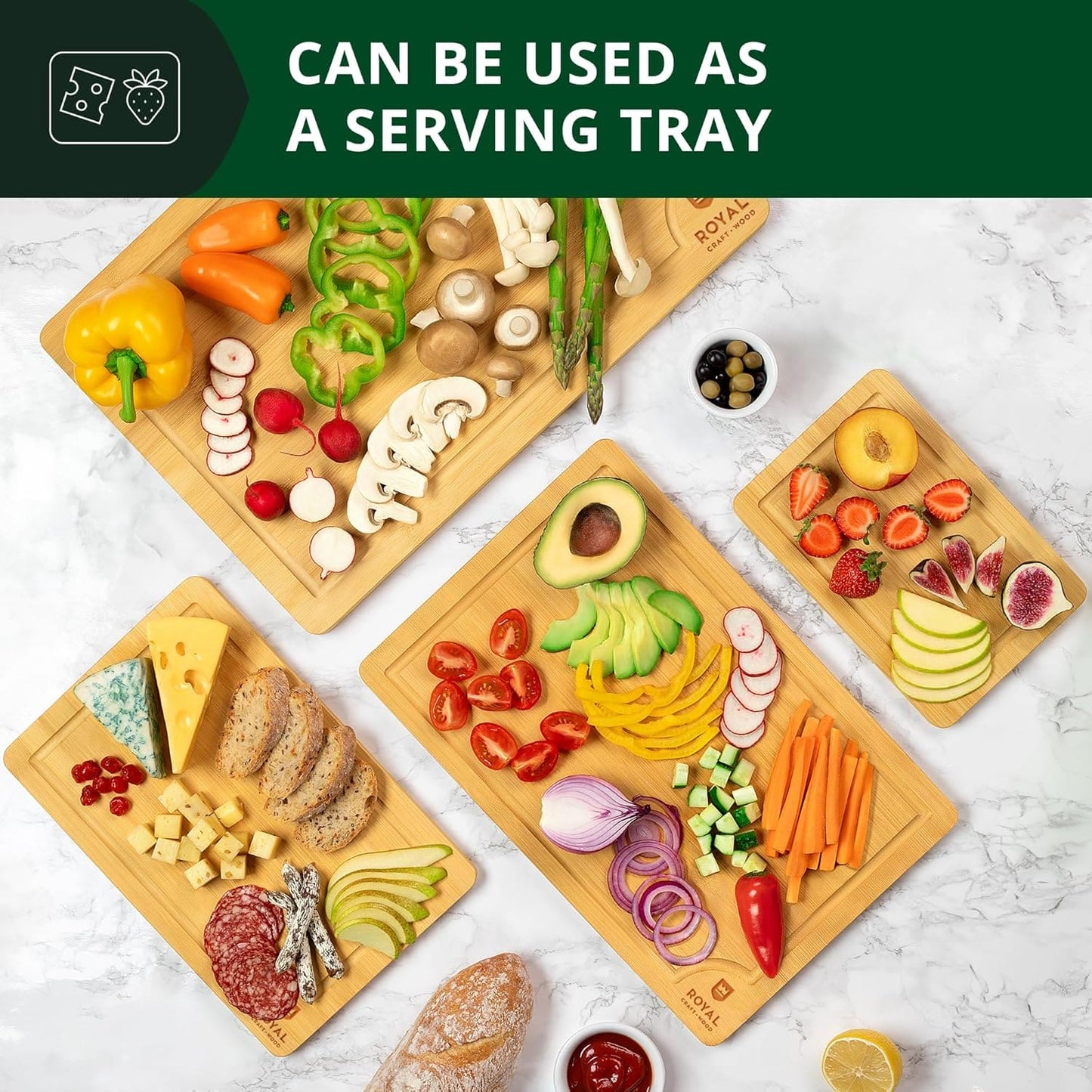 Cutting Board Set of 4, Bamboo