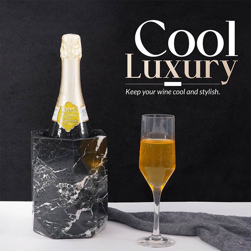 Marble Wine Cooler For Champagne - Wine Bottle Holder & Beverage Cooler-3