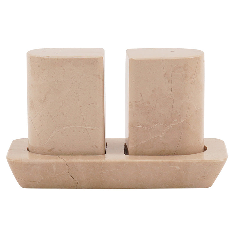Marble Salt and Pepper Holders for Kitchen Countertop - Salt Shakers