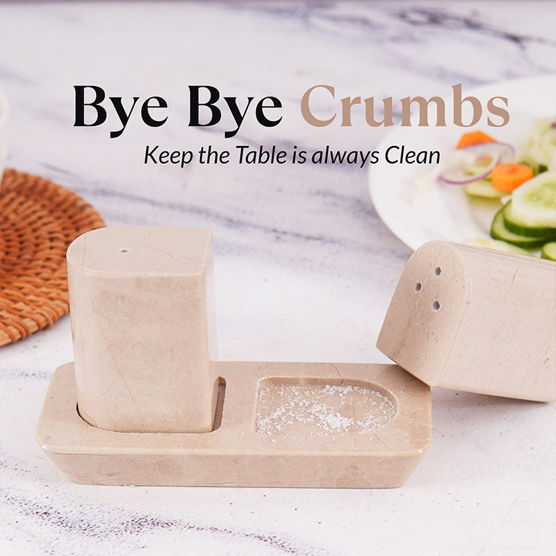 Marble Salt and Pepper Holders for Kitchen Countertop - Salt Shakers