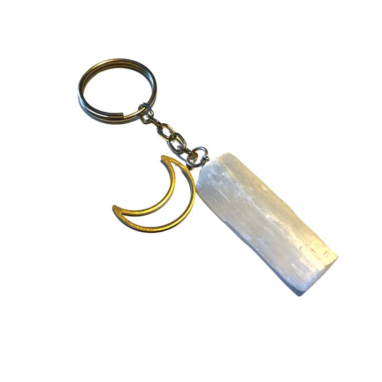 Selenite Aura Clearing Keychain