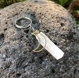 Selenite Aura Clearing Keychain